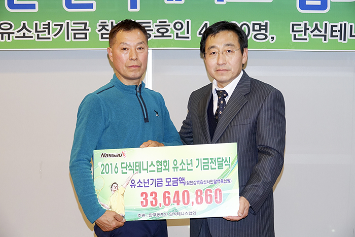 단테협은 2016년 852만원을 비롯 3천4백여만원의 유소년기금을 모았다.