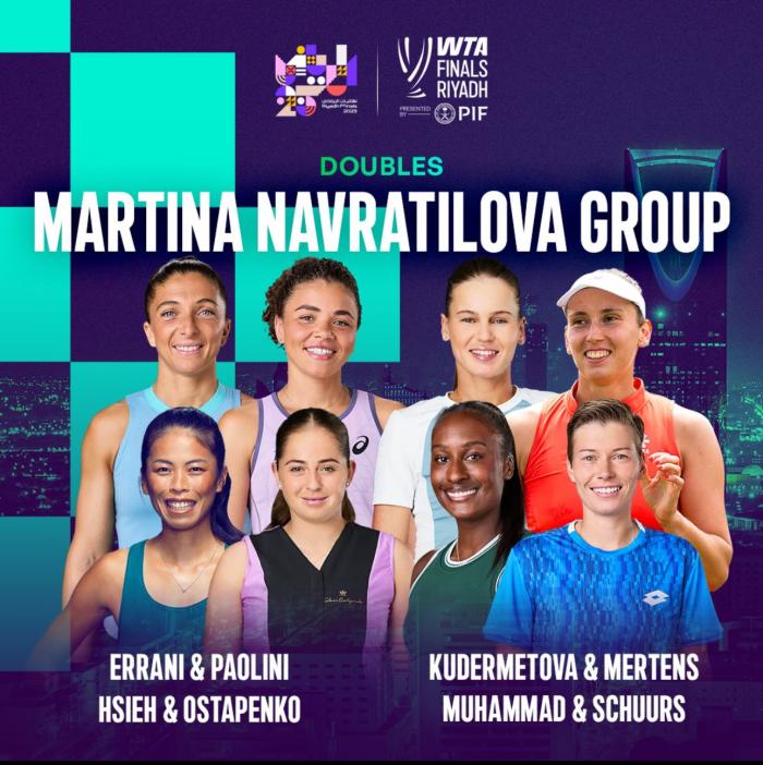 마르티나 나브라틸로바 그룹 쟈스민 파올리니는 단복식 모두 파이널스에 진출했다