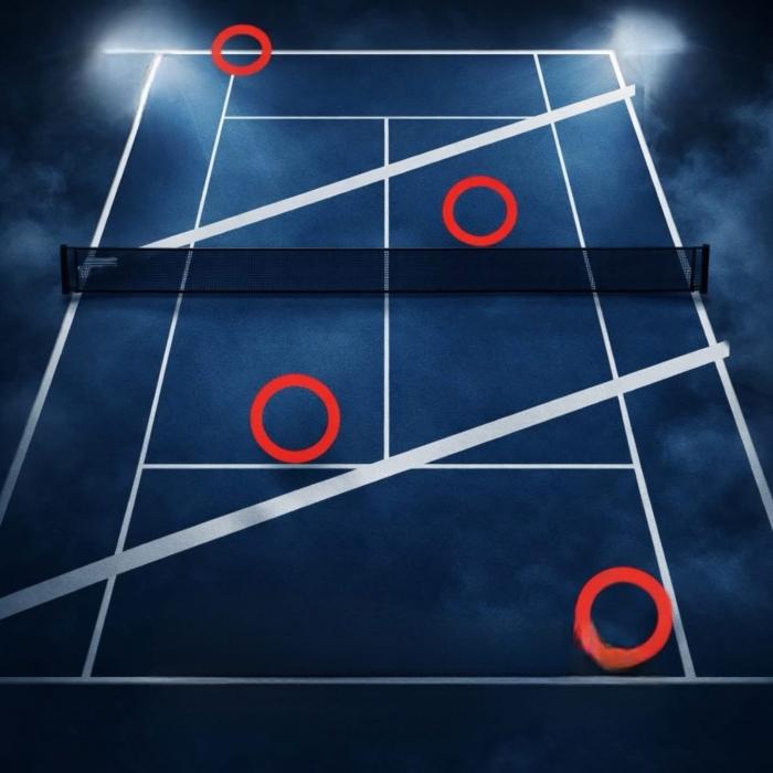 복식에서 4명의 선수가 커버해야 할 영역 구분 기사 이미지